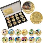 Dragon Ball Gold Plated Gold Coin Son Goku Vegeta Commemorative Coins Children Classic Anime Peripherals Collection Toy Souvenir