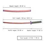 Sword fort Handmade Katana Anime Cosplay Sword, Carbon Steel Demon Sword Real Metal-Kokushibou