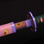 Sword fort Handmade Katana Anime Cosplay Sword, Carbon Steel Demon Sword Real Metal-Kokushibou