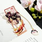 Genshin Impact Figure Metal Book Mark for Women Men Game Fans Collection Gifts Bookmark Page Mark for Book Lover Gifts