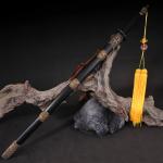 Handmade Chinese Sword,Chinese Jian, Full Size Sword, Forged Folded Steel Blade, Two Handed Straight Long Swords,Collection