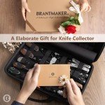 BRANTMAKER Knife Display Case, Knife Case for 61+ Pocket Knives, Knife Collection Case with Portable Shoulder Strap, Knife Storage Items (Box Only)