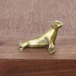 New Vintage Funny Solid Brass Seal Ornaments Creative Home Crafts Collection Office Desk Antique Small Sculptures