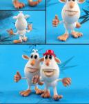 8pcs/lot Russia Cartoon 6cm White Pig Kit Action Figure PVC Model Doll Decoration