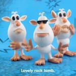 8pcs/lot Russia Cartoon 6cm White Pig Kit Action Figure PVC Model Doll Decoration