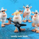 8pcs/lot Russia Cartoon 6cm White Pig Kit Action Figure PVC Model Doll Decoration