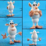 8pcs/lot Russia Cartoon 6cm White Pig Kit Action Figure PVC Model Doll Decoration