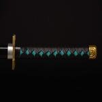 SV Handmade Anime Sword Cosplay Tokitou Muichirou Sword Katana 31 inches，Collectible Gifts