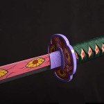 Sword fort Handmade Katana Anime Cosplay Sword, Carbon Steel Demon Sword Real Metal-Kokushibou