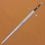 Dark Sister Sword Replica with Display Wall Plaque, Medieval Fantasy Collectible, Decorative Etching Pattern Blade