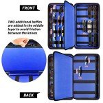 GWCASE Display Case for 66+ Pocket Knives. Folding Holder, Butterfly Storage Organizer, Roll Collection Pouch Carrier Bag for Survival Tactical Outdoor for EDC Mini Knife -Blue