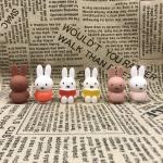 Japanese Miffys Action Figures Reading Rabbit Model Toys Cute Cartoon Doll Desktop Cake Decoration Collectible Toys Kids Gifts
