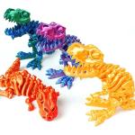 3D Printed Dragon Set Crafts Model Fidget Toy Rotatable Tyrannosaurus Rex Skeleton Dinosaur Decoration Gift for Kids Birthdays