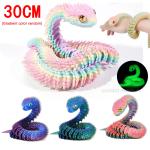 3D Printed Toys Snake Movable Stress Relief Fidget Toy Funny Simulation Snake Action Figure Desktop Ornament Christmas Gift ﻿