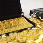 Mini Gold Bar Replica - 24K Gold-Plated Alloy Collectible, Decorative Display Model for Home/Office, Investment Prop Gift (Reali