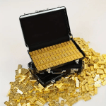 Mini Gold Bar Replica - 24K Gold-Plated Alloy Collectible, Decorative Display Model for Home/Office, Investment Prop Gift (Reali