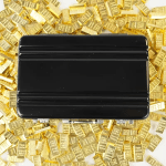 Mini Gold Bar Replica - 24K Gold-Plated Alloy Collectible, Decorative Display Model for Home/Office, Investment Prop Gift (Reali