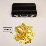 Mini Gold Bar Replica - 24K Gold-Plated Alloy Collectible, Decorative Display Model for Home/Office, Investment Prop Gift (Reali