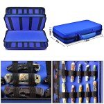 GWCASE Display Case for 66+ Pocket Knives. Folding Holder, Butterfly Storage Organizer, Roll Collection Pouch Carrier Bag for Survival Tactical Outdoor for EDC Mini Knife -Blue