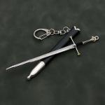 12cm Aragorn Narthil Sword Keychains Medieval Weapon Metal Katana Samurai Sword Keychain Ornaments Gifts Toys for Boys Collects