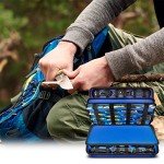 GWCASE Display Case for 66+ Pocket Knives. Folding Holder, Butterfly Storage Organizer, Roll Collection Pouch Carrier Bag for Survival Tactical Outdoor for EDC Mini Knife -Blue