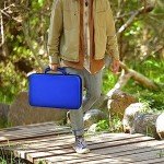 GWCASE Display Case for 66+ Pocket Knives. Folding Holder, Butterfly Storage Organizer, Roll Collection Pouch Carrier Bag for Survival Tactical Outdoor for EDC Mini Knife -Blue