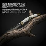 SZCO Luxury 4.75" Folding Pocket Knife for Men – Collectible EDC Folding Knife with Stainless Steel Blade, Mother of Pearl & Abalone Handle, Brass Bolster & Gift Box