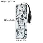 The Nightmare Before Christmas Jack and Sally Acrylic Bookmark with Tassel Spooky Movie Figure Halloween Card Book Marks Gifts