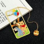 Disney Cartoon Pooh Bear Brass Bookmark with Tassel Winnie Bear Tigger Piglet Eeyore Book Mark Fans Collection Gifts for Kids