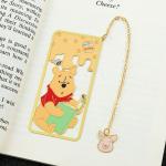 Disney Cartoon Pooh Bear Brass Bookmark with Tassel Winnie Bear Tigger Piglet Eeyore Book Mark Fans Collection Gifts for Kids