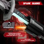 Spark Sword Toys Cyberpunk - 31.5inch 8 Colors RGB LED Light, Mist Spray, Cool Spark, Smart Hit Sound Interaction - Valentines, Birthday, Easter, Gifts for Boyfriend, Men, Teenages & Friends(Grey)