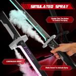 Spark Sword Toys Cyberpunk - 31.5inch 8 Colors RGB LED Light, Mist Spray, Cool Spark, Smart Hit Sound Interaction - Valentines, Birthday, Easter, Gifts for Boyfriend, Men, Teenages & Friends(Grey)