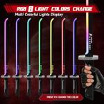 Spark Sword Toys Cyberpunk - 31.5inch 8 Colors RGB LED Light, Mist Spray, Cool Spark, Smart Hit Sound Interaction - Valentines, Birthday, Easter, Gifts for Boyfriend, Men, Teenages & Friends(Grey)