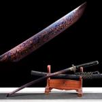 Handmade Authentic 1095 High Carbon Steel Japanese Samurai Sword Full Tang Real Sharp Dragon Katana Cool Sword Combat Ready (Black Dragon Katana II)