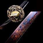 Handmade Authentic 1095 High Carbon Steel Japanese Samurai Sword Full Tang Real Sharp Dragon Katana Cool Sword Combat Ready (Black Dragon Katana II)