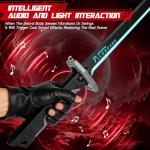 Spark Sword Toys Cyberpunk - 31.5inch 8 Colors RGB LED Light, Mist Spray, Cool Spark, Smart Hit Sound Interaction - Valentines, Birthday, Easter, Gifts for Boyfriend, Men, Teenages & Friends(Grey)