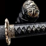 Handmade Authentic 1095 High Carbon Steel Japanese Samurai Sword Full Tang Real Sharp Dragon Katana Cool Sword Combat Ready (Black Dragon Katana II)
