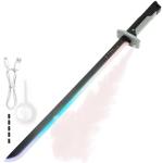 Spark Sword Toys Cyberpunk - 31.5inch 8 Colors RGB LED Light, Mist Spray, Cool Spark, Smart Hit Sound Interaction - Valentines, Birthday, Easter, Gifts for Boyfriend, Men, Teenages & Friends(Grey)