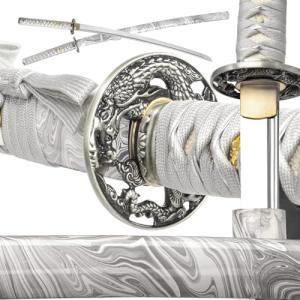 Real Samurai Sword Hand Forged with T10 Steel Clay Tempered, Full Tang Katana Sword Sharp, 41-Inch