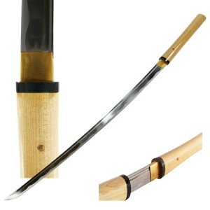 Makoto Handmade Sharp Japanese Samurai Shirasaya Katana Sword w/High Gloss Wood Saya
