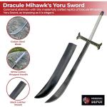 MedievalDepot One Peice Dracule Mihawk Yoru Sword Replica - Overall 46" - Blackened Carbon Steel Blade - Ornate Gem Guard - Cosplay & Collectible