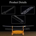 Kamaiwo-1045/1060 Handmade Hand Forged Authentic，Japanese Katana Samurai Swords are a Unique Gift for Men - Full Tang High Carbon Steel Makes a Memorable for Martial Arts Collectors,Black