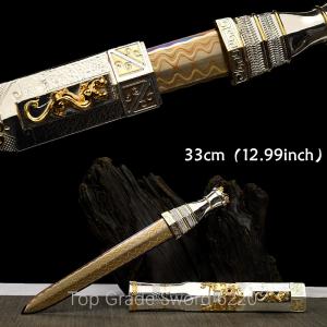 Top Sword Collectibles Folding Purple Copper Clip Carbon Damascus Steel Blade Hand Carved  Gilded Parts Full Tang Handmade Gift