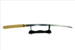 Makoto Handmade Sharp Japanese Samurai Shirasaya Katana Sword w/High Gloss Wood Saya