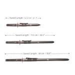 Sword Valley Authentic Ninja Samurai Sword 3-Piece Set with 3-Tier Display Stand – Shinobi Engraved Scabbards, Stainless Steel Blades, Waxed Cotton Handle (38.9"+30.5"+21.1")