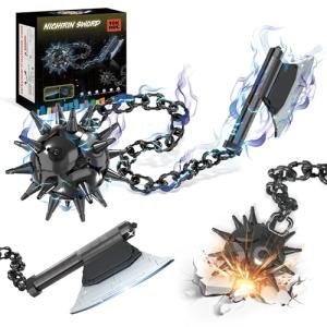 Jorumo Swords Building Sets for Adults, 42in Himejima Gyomei Axe & Meteor Hammer Building Block, Anime Sword Building Toy Katana Gift, 826 Pcs