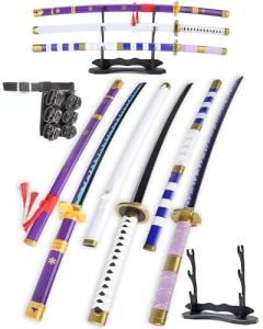 Cold Blade Katana Sword - 41 inches Katana Replica with Holster Belt and Display Stand - Sword with Authentic Design ErHeZi