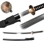 Katana Sword 41" Clay Tempered Spring Steel Katana – Full Tang, Razor Sharp, Handmade Japanese Samurai Sword – Unique Gift for Men (L6 Steel 2)