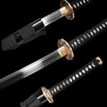 Katana Sword 41" Clay Tempered Spring Steel Katana – Full Tang, Razor Sharp, Handmade Japanese Samurai Sword – Unique Gift for Men (L6 Steel 2)