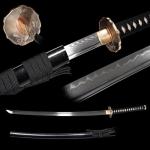 Katana Sword 41" Clay Tempered Spring Steel Katana – Full Tang, Razor Sharp, Handmade Japanese Samurai Sword – Unique Gift for Men (L6 Steel 2)